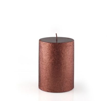 ZestCandle 3 x 4 Metallic Brown Glitter Pillar Candle  