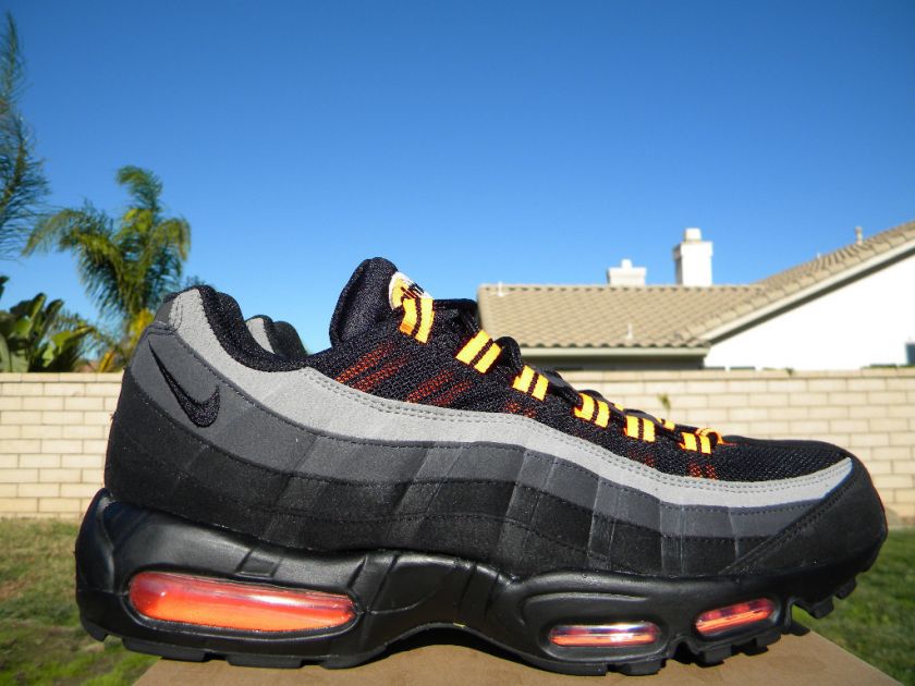 NIKE AIR MAX 95 BLACK ANTHRACITE GREY ORANGE SZ 11 609048   054 SB 1 