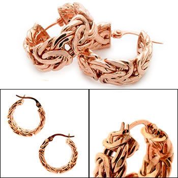 Polished Byzantine Bracelet 14K Rose Pink Gold ALL SIZE  