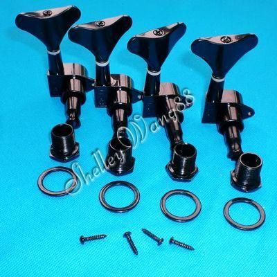 Gotoh Style Inline Black Bass Tuners Machine Head Tuning Pegs Set 4 