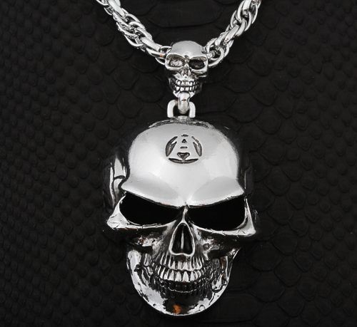 BIG SKULL Hip hop pendant Necklace GOTH PUNK BIKERS  