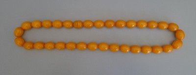 Antique Art Deco Bakelite Butterscotch Amber beads Necklace 27.5 