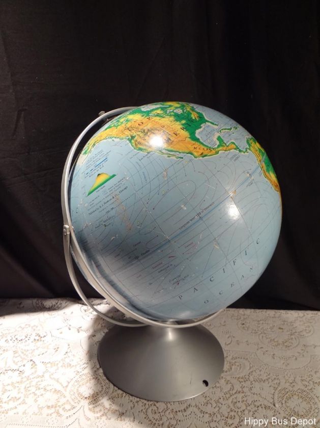 Mid Century Modern 12 World Portrait Globe by Rand McNally Vintage 