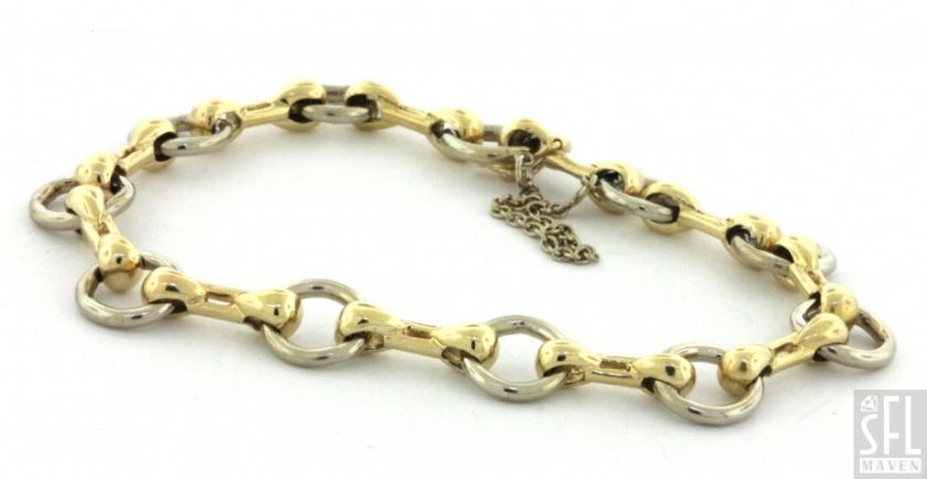 CARTIER 18K 2 TONE GOLD ELEGANT HIGH FASHION CHAIN LINK BRACELET 