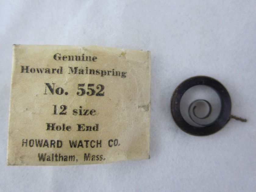 Genuine Howard made Size 12 ( 12s ) Mainspring New Old Stock NOS Part 