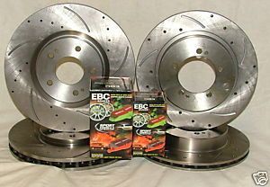 ALFA ROMEO 156 2.5 V6 DRILLED GROOVED BRAKE DISCS PADS  