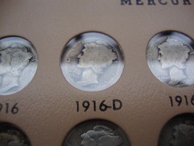 1916   1945 Complete Mercury Dime Collection   INCLUDES 1916 D & 1921 