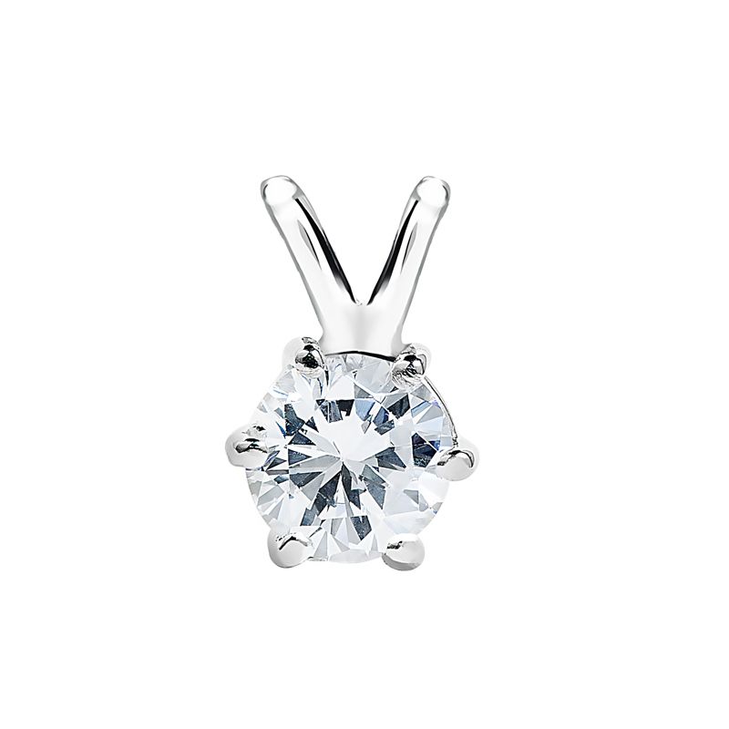 20 CT ROUND CUT DIAMOND STUD PENDANT IN 14K SOLID WHITE GOLD  