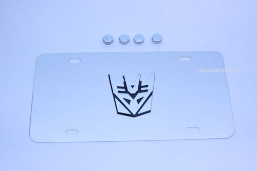 Chrome Transformer Decepticon 3D License Plate  