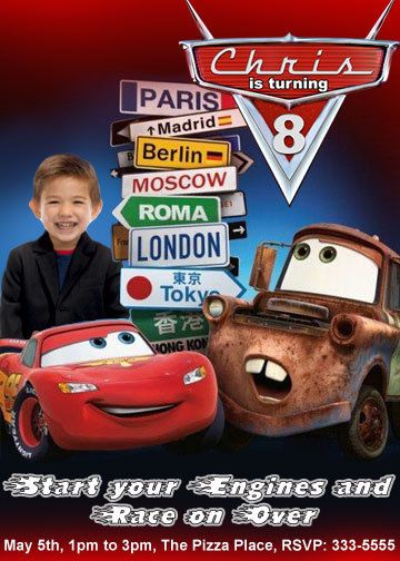 DISNEY CARS BIRTHDAY PARTY INVITATIONS & PARTY FAVORS  