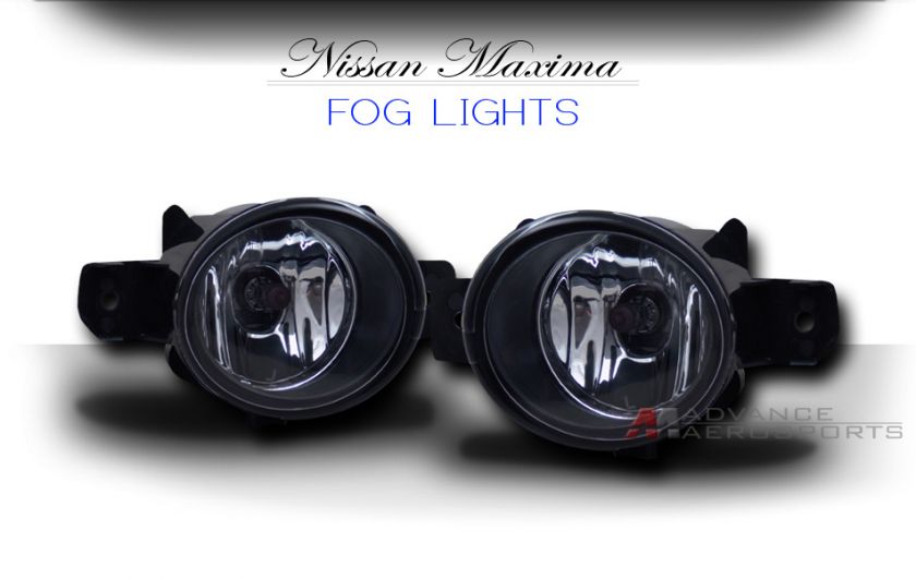 2009 2011 Nissan Maxima S/SV Clear Lens OEM Style Bumper Fog Lights 