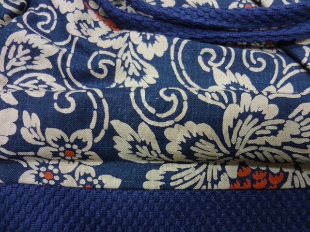 21661# Japanese KIMONO / INDIGO DYEING COTTON KINCHAKU BAG  