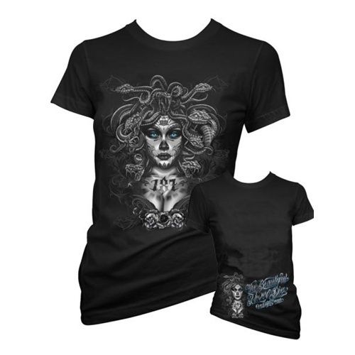 187 INC GIRLS MEDUSA T SHIRT BLK S XL  