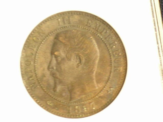 1857 B France 10 Centimes AU Details  