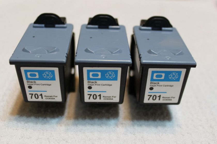 HP 701 Black ink cartridges CC635A Reman fax 640 2140  