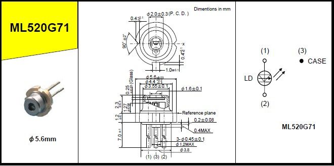 Mitsubishi 635 638nm 300mw CW Laser Diode DIY/1pcs/pck  