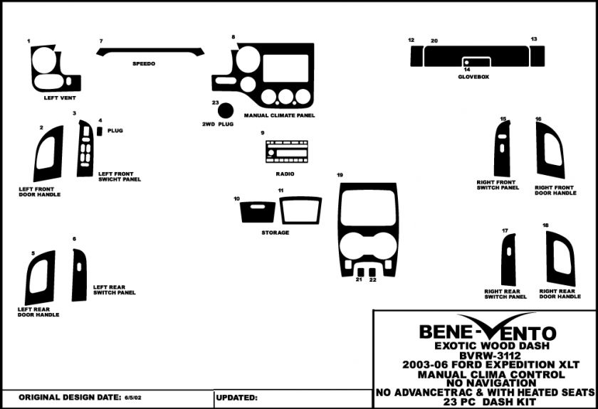 FORD EXPEDITION 2003 2004 2005 2006 WOOD GRAIN KIT KIT  