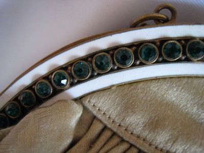 Art Deco 1920s Enameled & Jeweled Frame Evening Purse Heavily 