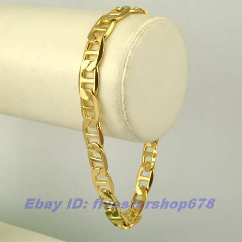 9mm18g ESPECIALLY 18K YELLOW GOLD GP BRACELET SOLID FILL GEP CHAIN 