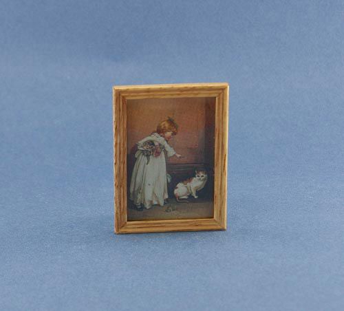 Dollhouse Miniature Framed Picture of a Girl #IDM4551B  