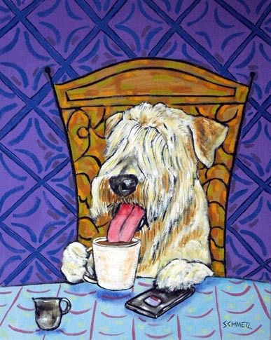 Soft Coated Wheaton Terrier coffee dog art Mug 11 oz  