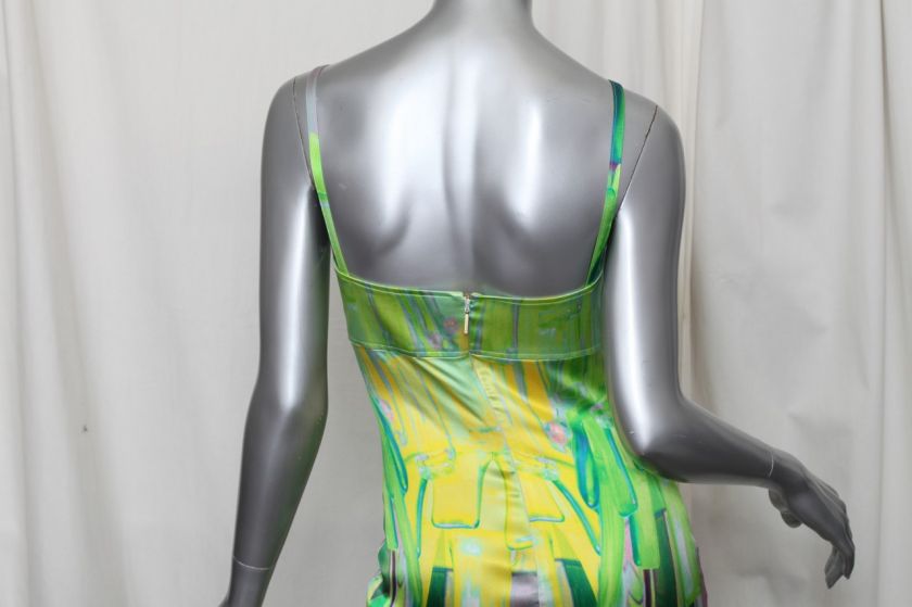 ROBERTO CAVALLI Stretch SILK Bustier Spaghetti Strap Colorful Fitted 