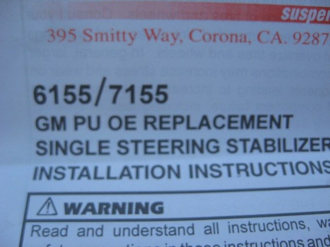 73 91 Chevy GMC Truck Trailmaster Steering Stabilizer  