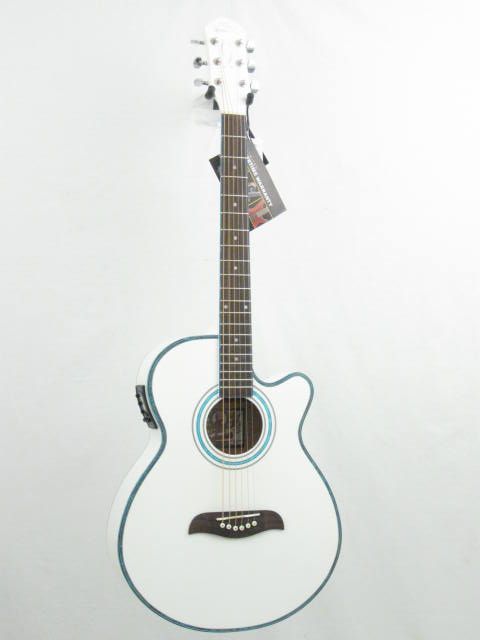 SALE  BRAND NEW OSCAR SCHMIDT OG10CEWH WHITE GLOSS ELECTRIC/ACOUSTIC 