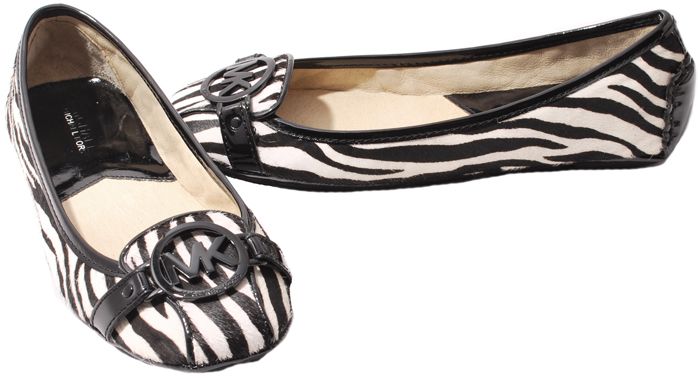 Michael Kors Black/White Zebra Print Fulton Moc NEW Womens Shoes size 