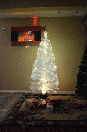  White Pine Artificial Fiber Optic Pre Lit Colorful Christmas Tree 