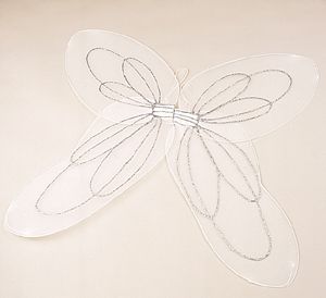   Glitter White Nylon Mesh ANGEL WINGS pegasus fairy princess costume