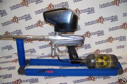 PAINTBALL GUN / MARKER STAND , THE GAT RACK , ( blue)  