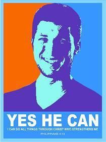 TIM TEBOW DENVER BRONCOS YES HE CAN Scripture T Shirt ANY SIZE 