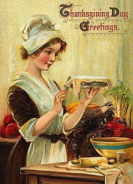 Vintage Thanksgiving Greetings Cross Stitch Pattern  