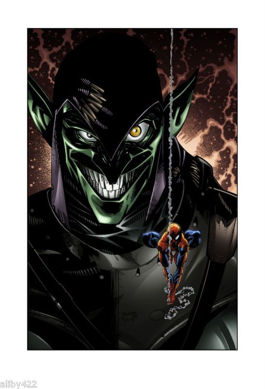 HUMBERTO RAMOS SPIDER MAN GREEN GOBLIN PRINT SIGNED HTF  