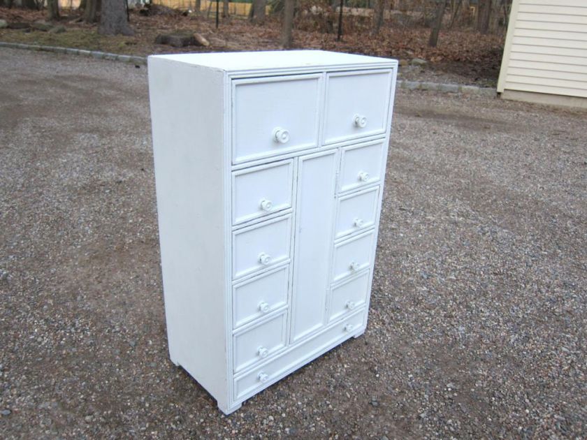 VTG Multi Drawer Side Cabinet / Spice Cabinet, c1930 Shabby Chic 