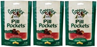 Greenies 3pk Large Pill Pockets Dog BEEF 90ct Fresh  