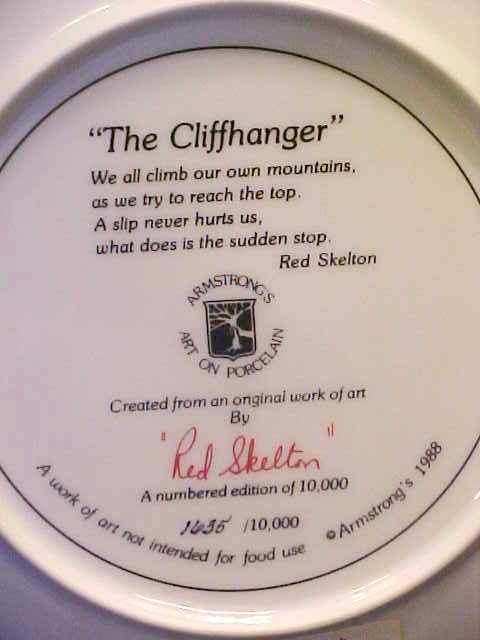 Red Skelton The Cliffhanger Clown Plate M.I.B.  