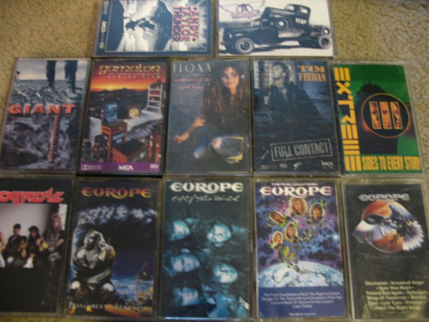 hard rock hair metal cassette tape lot Europe Extreme Fiona Aerosmith 