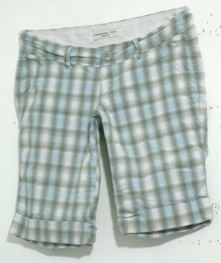 Abercrombie Plaid Bermuda Shorts Womens Size 00 W30  