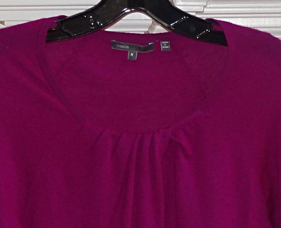 VINCE bright GRAPE PURPLE 100% cashmere sweater Sz Medium NWT Neiman 