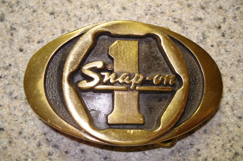 VINTAGE SNAP ON Tools Solid Brass Collector Belt buckle LOOK @ my 