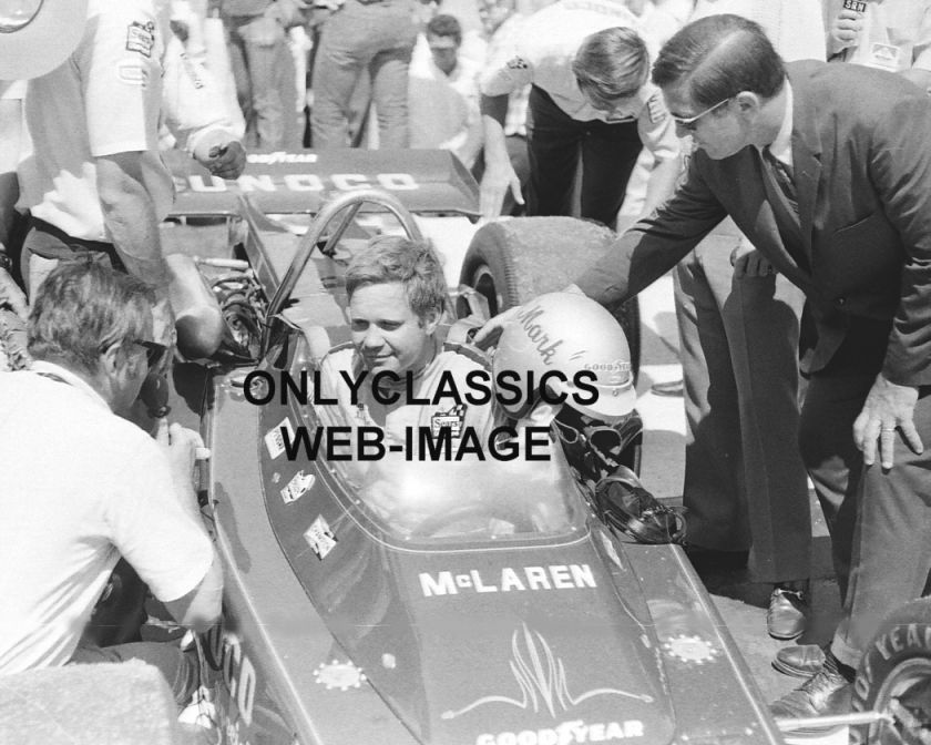 POCONO RACE WINNER  MARK DONOHUE HELMET PHOTO  INDY CAR  