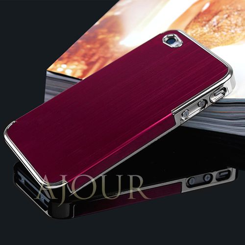 Premium Aluminum Brushed Chrome APPLE iPhone 4S 4 4G hard Case Cover 