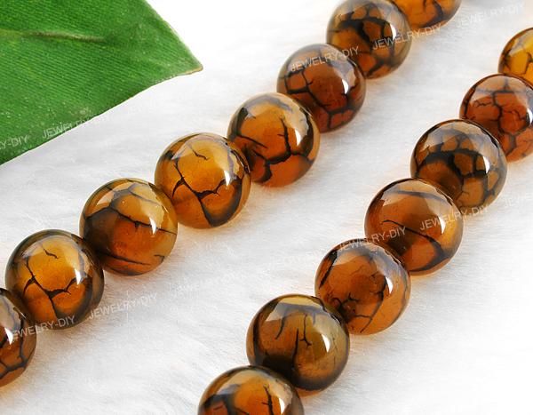 Yellow Dragon Veins Agate Gem Round Loose Beads 10mm HOT  