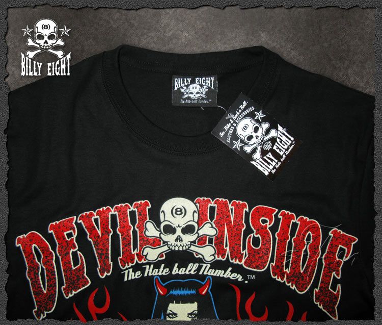 Billy Eight★Devil Inside★Rockabilly T Shirt Psychobilly Hot Rod 