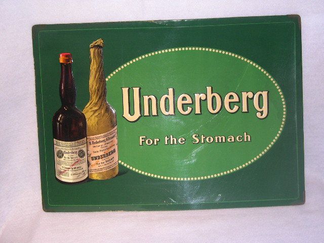 Advertising Sign Underberg Herbal Digestive Bitters.Meredith New 