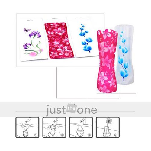 2x Plastic Unbreakable Foldable Reusable Flower Vase  