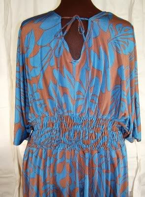 Blue Brown V Neck TUNIC Long TOP Dolman Sleeves Clubbing Dancing Shirt 