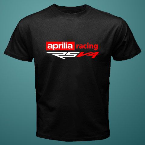 New APRILIA Racing RSV4 Logo Black Tshirt S 3XL  